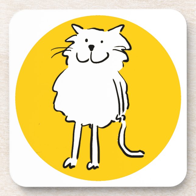 That Cat cartoon. Cat is standing. Drink Coaster (Front)