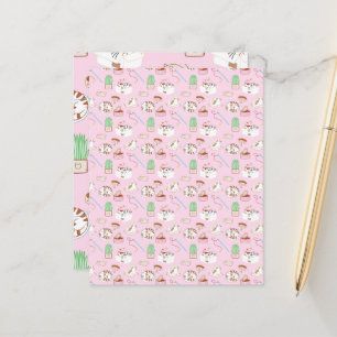 That Cat Life Pattern pink Scrapbooking Paper