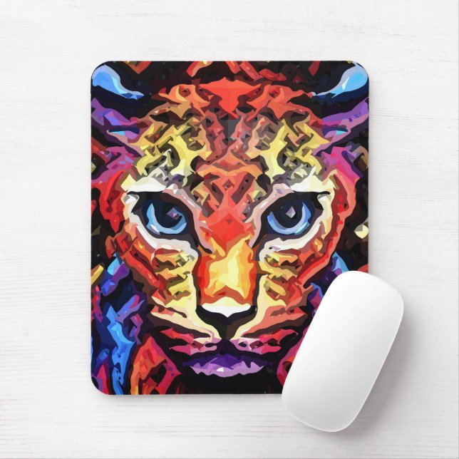 That Colorful Leopard Look  Mouse Pad (With Mouse)