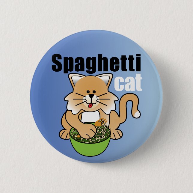 That Crazy Spaghetti Cat Pinback Button (Front)