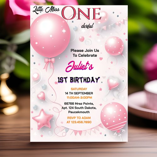 That Cute Queen Little Miss Onederful 1st Birthday Invitation