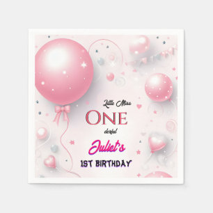 That Cute Queen Little Miss Onederful 1st Birthday Napkins