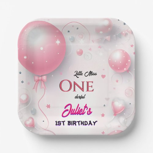 That Cute Queen Little Miss Onederful 1st Birthday Paper Plates