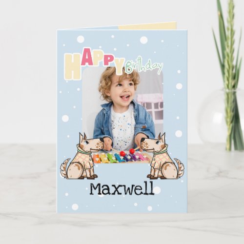 That Dog Life Blue Yellow Kids Birthday Card