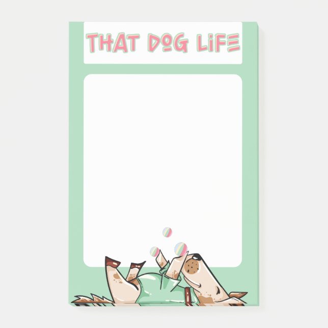 That Dog Life Green Dog Post-it Notes (Front)