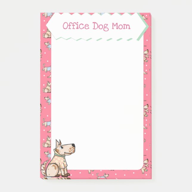 That Dog Life Pink Dog pattern Dog Mom Post-it Notes (Front)