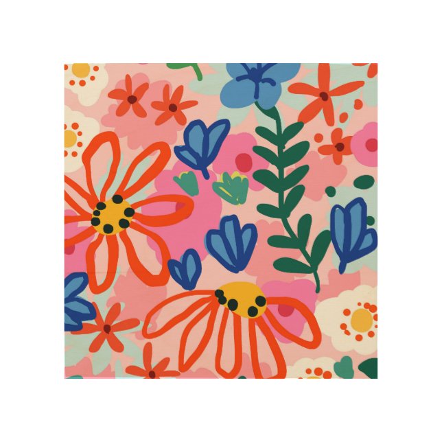 That Floral Summer Kinda Feeling Wood Wall Art (Front)
