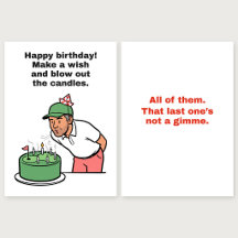That Last One's Not a Gimme: Golf Birthday Card