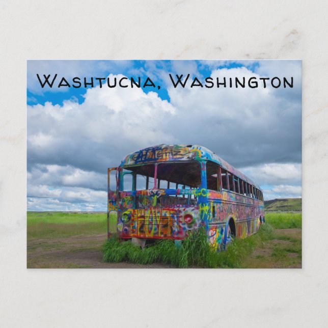 That NW Bus Washtucna Washington Postcard (Front)
