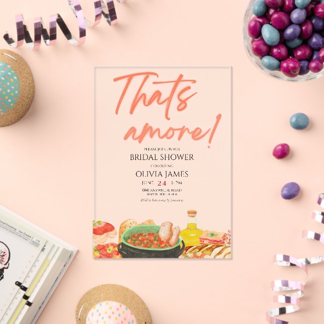 That’s amore acrylic bridal shower invitation (Insitu (Celebration))