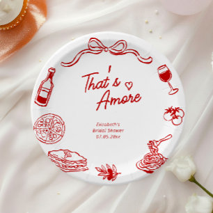That’s Amore Coquette Italian Bridal Shower Paper Plates