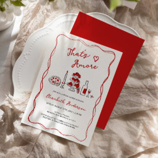 That’s Amore Hand Drawn Italian Red Bridal Shower Invitation