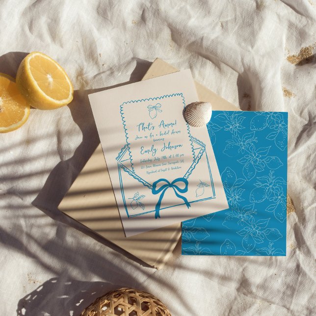 That’s Amore Hand Drawn Lemon Bridal Shower Invitation (Creator Uploaded)