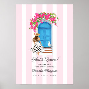 That’s Amore Italian Coastal Bridal Shower Welcome Poster