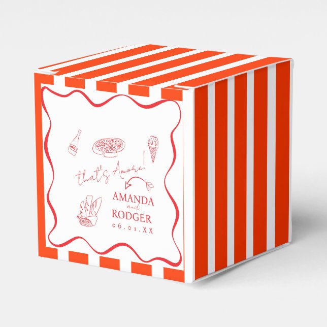That’s Amore Italian Doodles Wedding  Favor Boxes (Front Side)