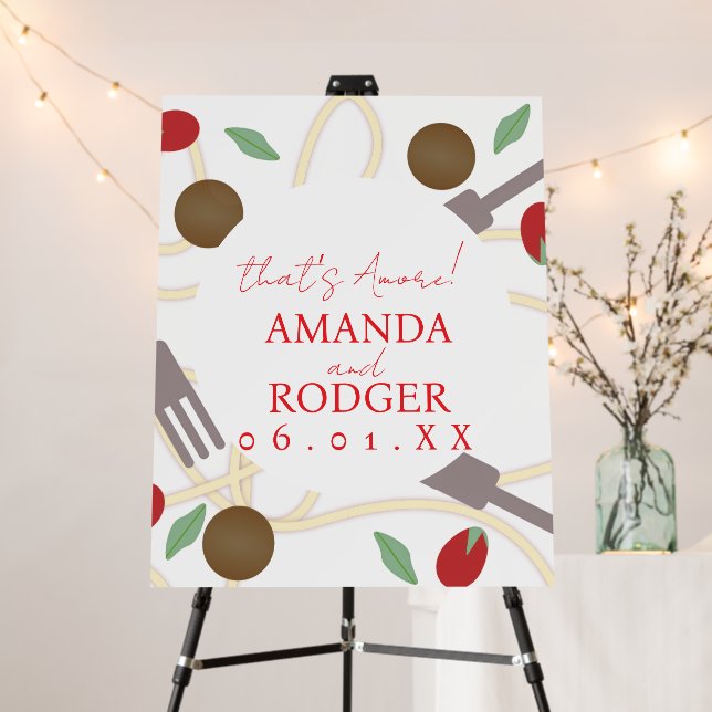 That’s Amore Italian Pasta Wedding Foam Board (In Situ (Stand))
