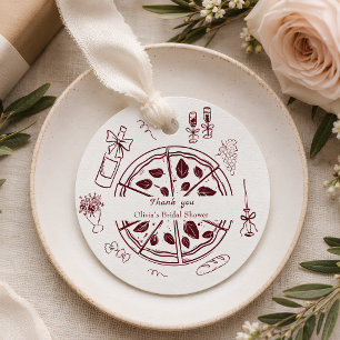 That’s amore italian pizza and wine bridal shower  favor tags