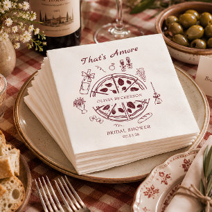That’s amore italian pizza and wine bridal shower  napkins