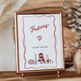 That’s Amore Italian Red Bridal Shower Favors Poster