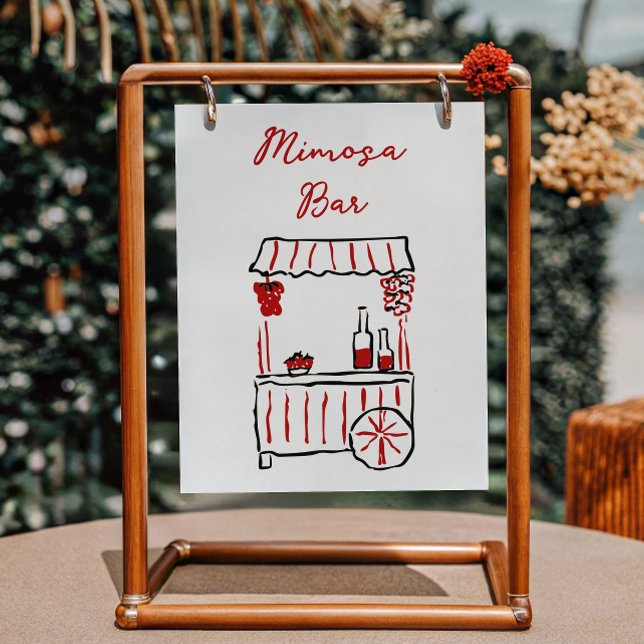 That’s Amore Italian Red Bridal Shower Mimosa Bar Poster (Creator Uploaded)