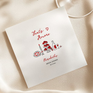 That’s Amore Italian Red Bridal Shower Napkins