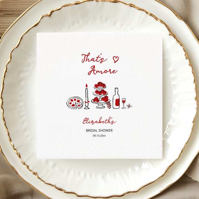 That’s Amore Italian Red Bridal Shower Napkins (Creator Uploaded)
