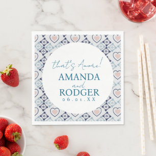 That’s Amore Italian Tiles and Hearts Napkins