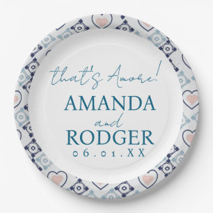 That’s Amore Italian Tiles and Hearts Paper Plates