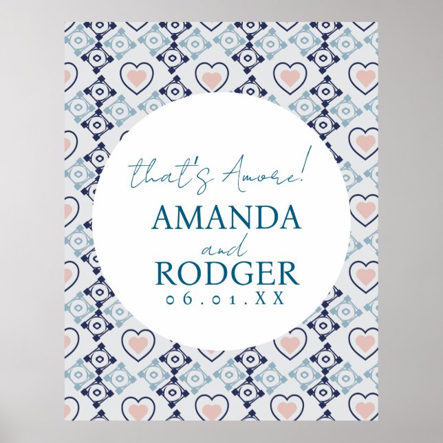 That’s Amore Italian Tiles and Hearts Poster (Front)