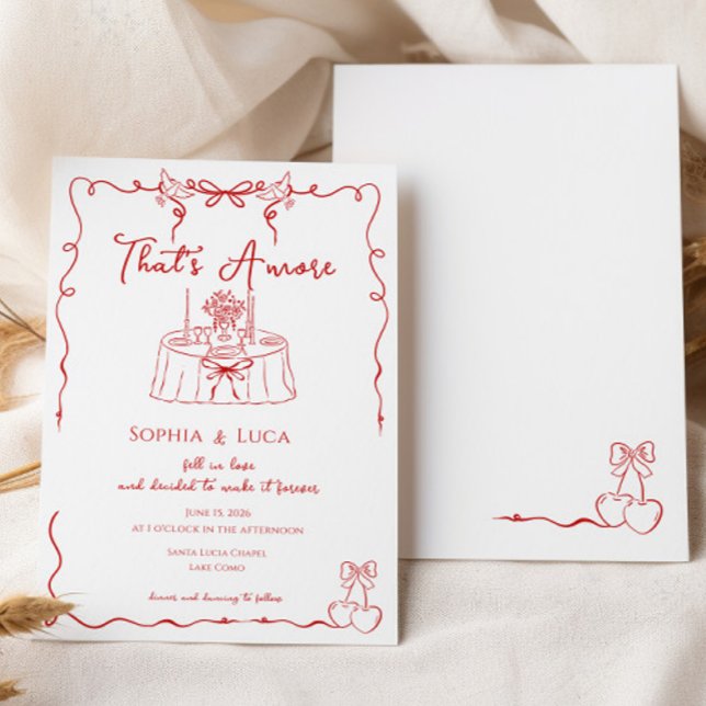 That’s Amore Italian Whimsical hand drawn Wedding Invitation (Creator Uploaded)