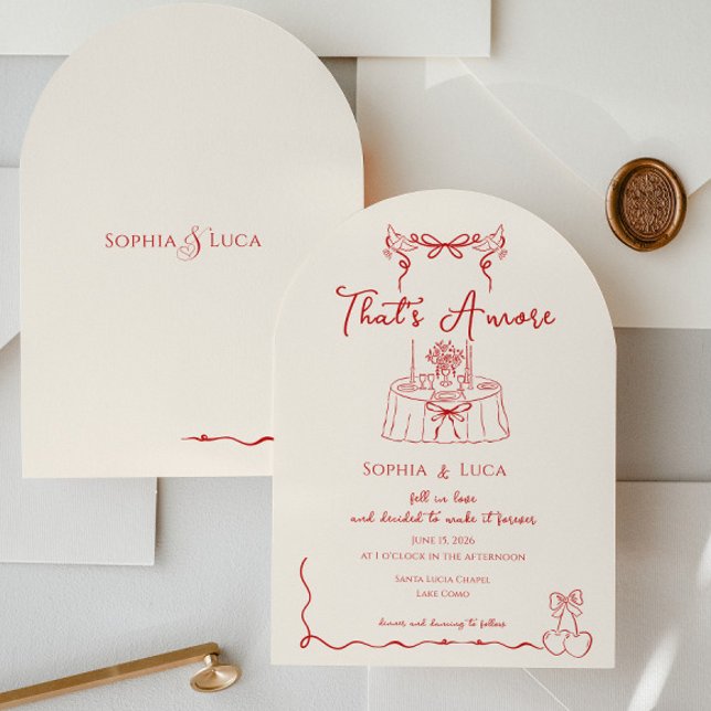That’s Amore Italian Whimsical hand drawn Wedding Invitation (Creator Uploaded)