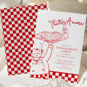 That’s Amore Pizza Engagement Party Invite