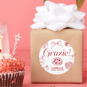 That’s Amore Red Bridal grazie Classic Round Sticker