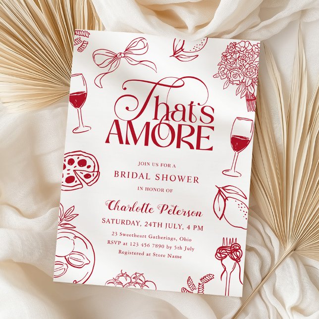 That’s Amore Red Bridal Shower Invitation (Creator Uploaded)