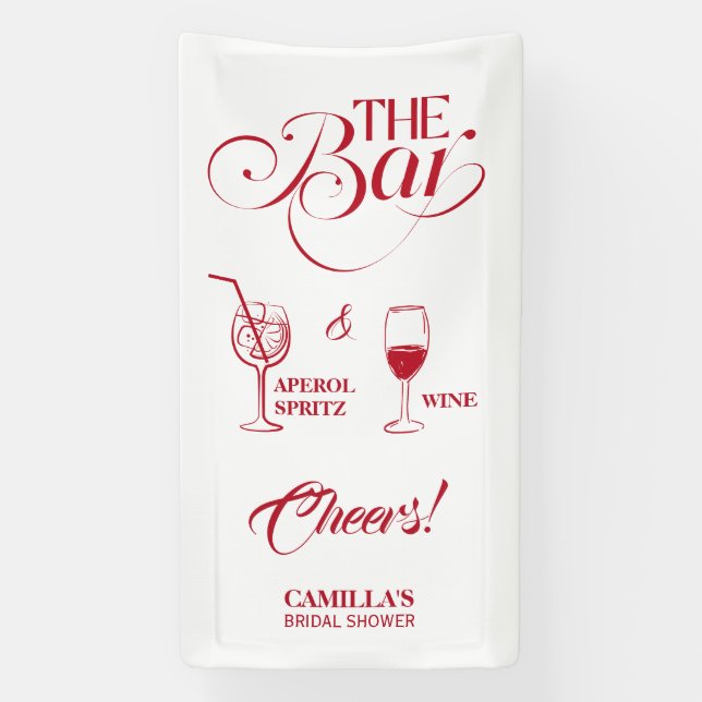 That’s Amore Red Bridal Shower Mimosa Bar Banner (Vertical)