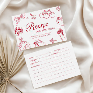 That’s Amore Red Bridal Shower Recipe Card