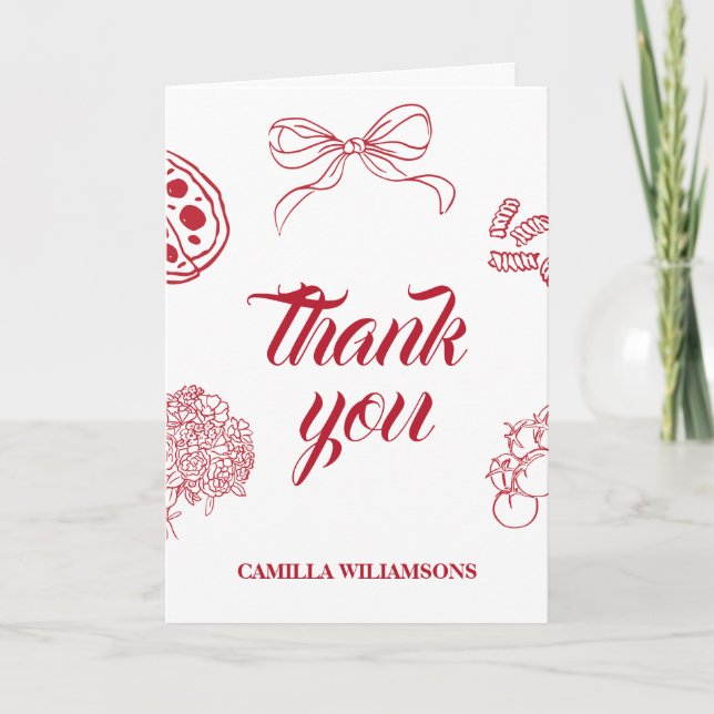 That’s Amore Red Bridal Shower THANK YOU Card (Front)