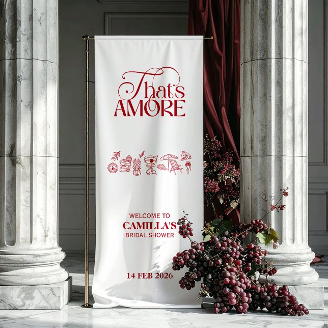 That’s Amore Red hand drawn Bridal Shower Banner (Creator Uploaded)