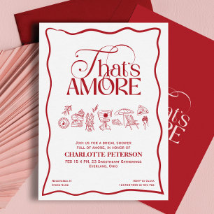 That’s Amore Red hand drawn Bridal Shower invite