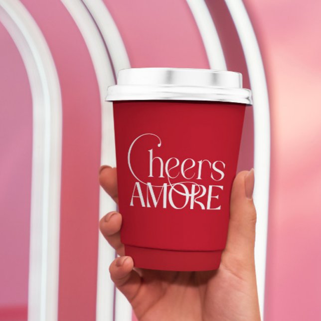 That’s Amore Red hand drawn Bridal Shower Paper Cups (Creator Uploaded)