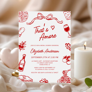 That’s Amore Red Italian Hand Drawn Bridal Shower Invitation