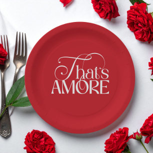 That’s Amore Red script Bridal Shower Paper Plates