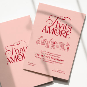 That’s Amore Red soft pink Bridal Shower invite