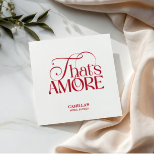 That’s Amore Red typography Bridal Shower napkin