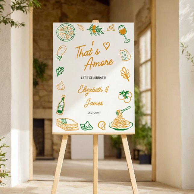That’s Amore Rustic Italian Engagement Party  Foam Board (Creator Uploaded)