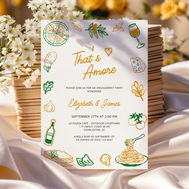 That’s Amore Rustic Italian Engagement Party Invitation (Creator Uploaded)