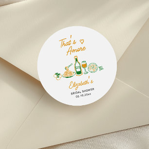 That’s Amore Rustic Italian Food Bridal Shower Classic Round Sticker