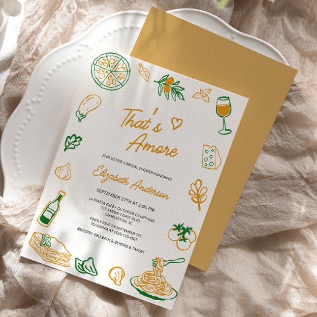That’s Amore Rustic Italian Food Bridal Shower Invitation (Creator Uploaded)