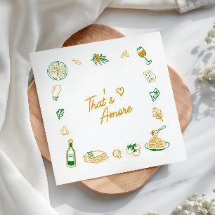 That’s Amore Rustic Italian Food Bridal Shower Napkins
