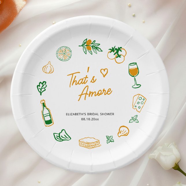 That’s Amore Rustic Italian Food Bridal Shower Paper Plates (Creator Uploaded)